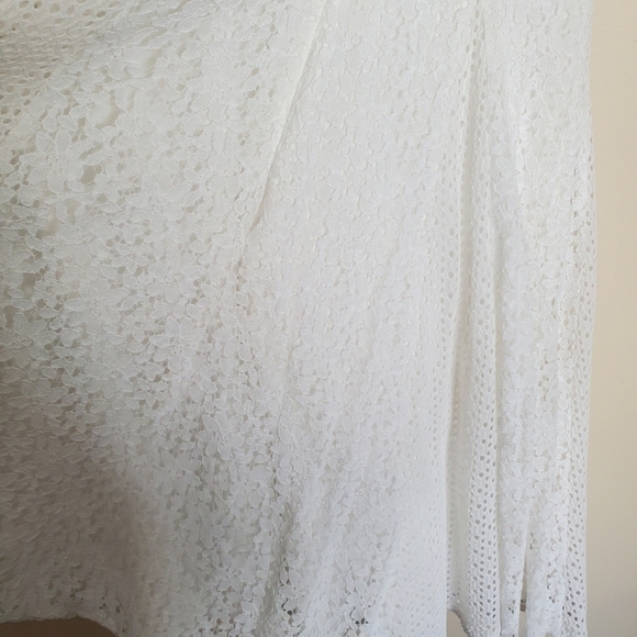 Maggy London Size 6 White lace Sheath Dress Sleeveless Minimalist Neutral Bridal - Picture 9 of 9